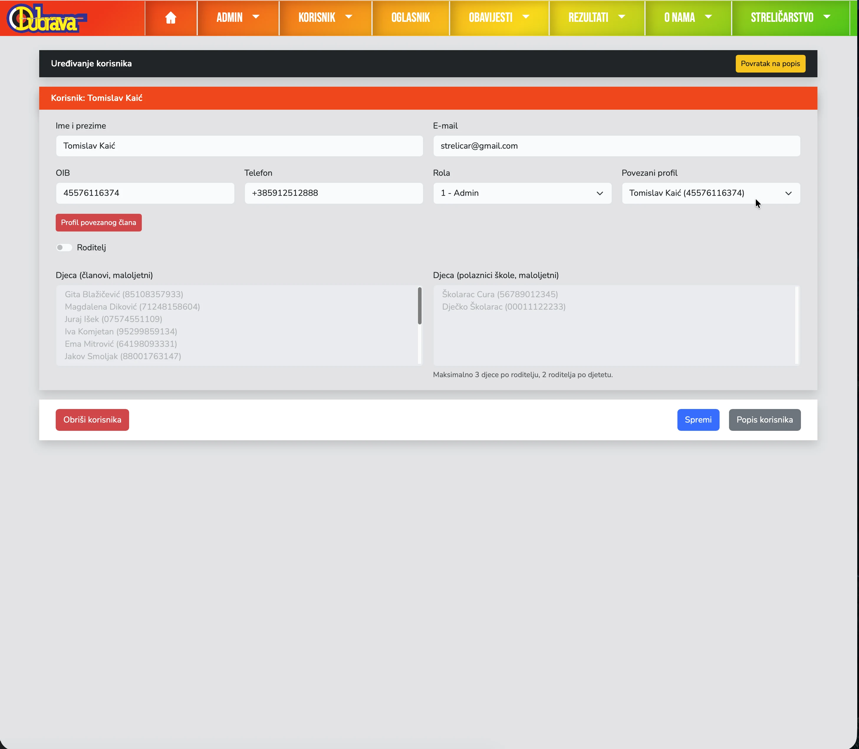 12. Uređivanje korisnika