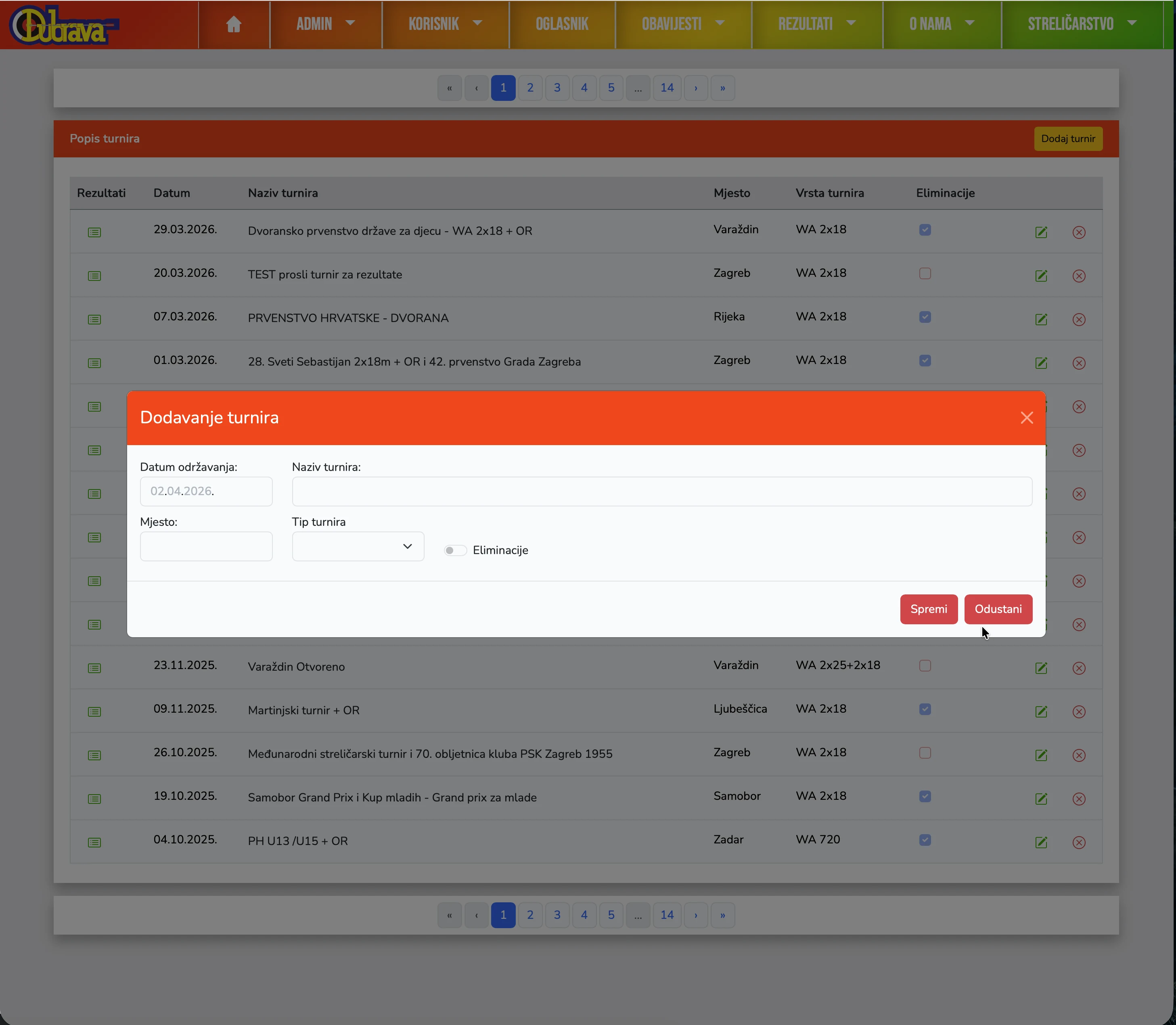 16. Dodavanje turnira