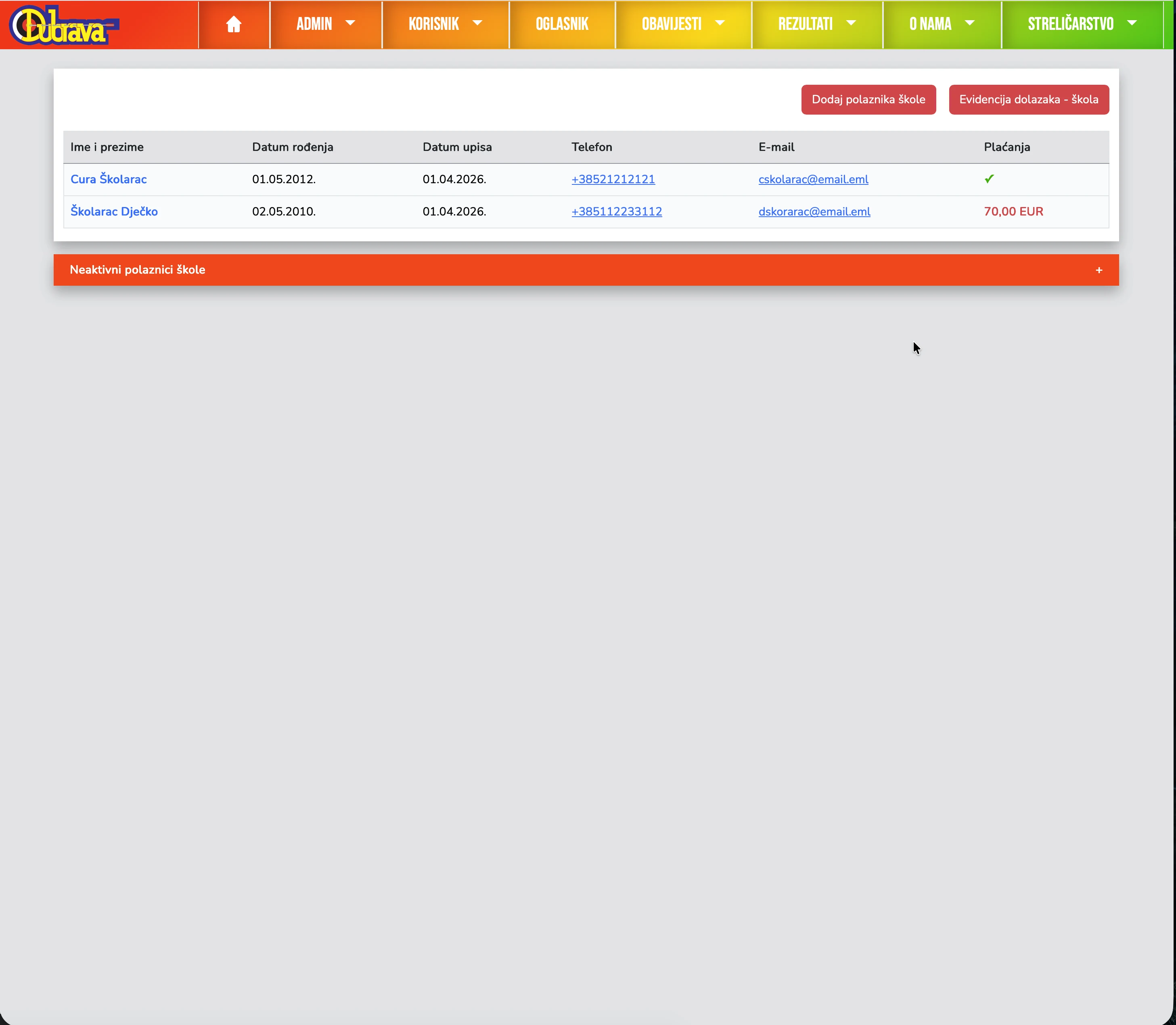 17. Polaznici škole