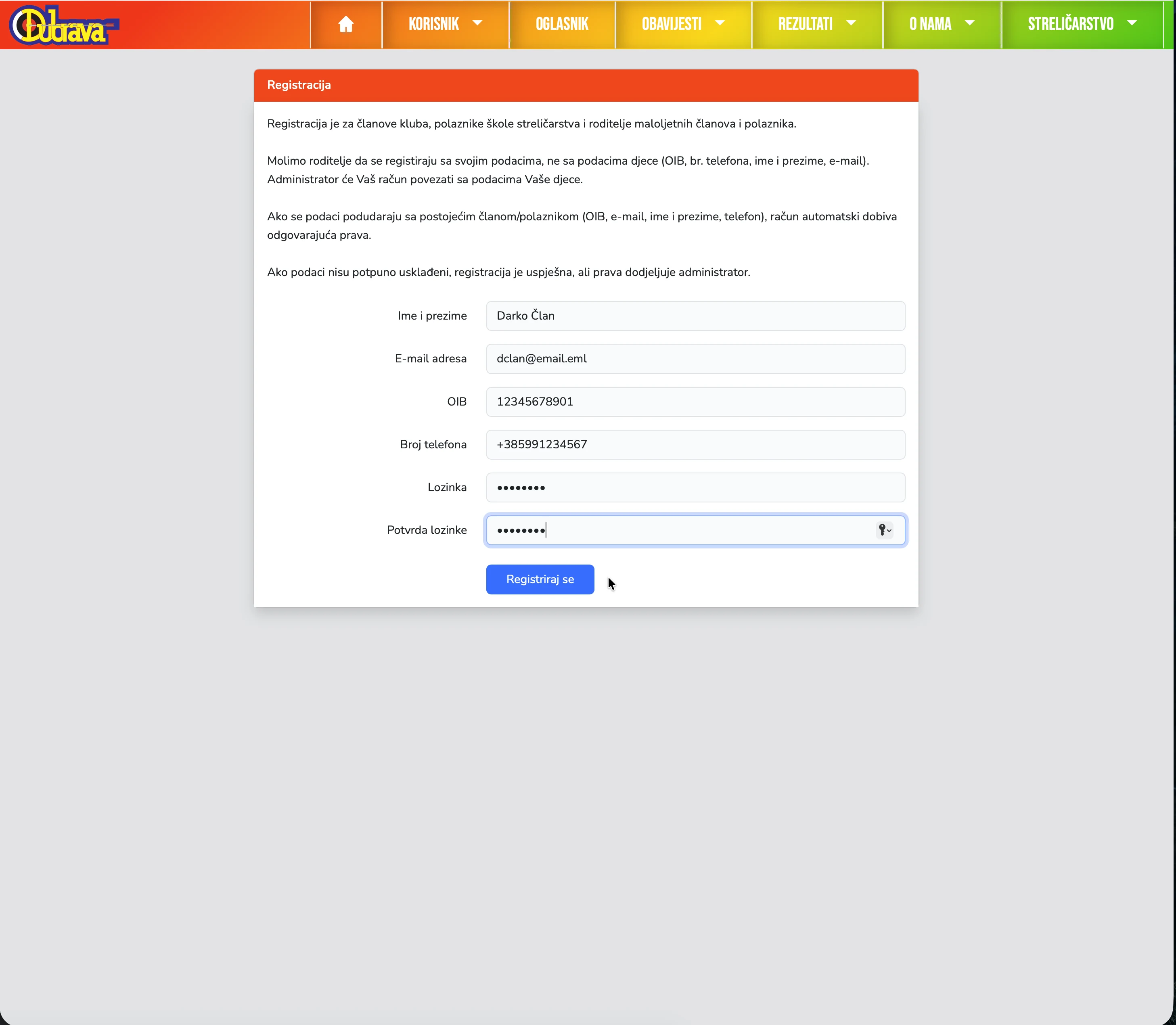 03. Podaci za registraciju