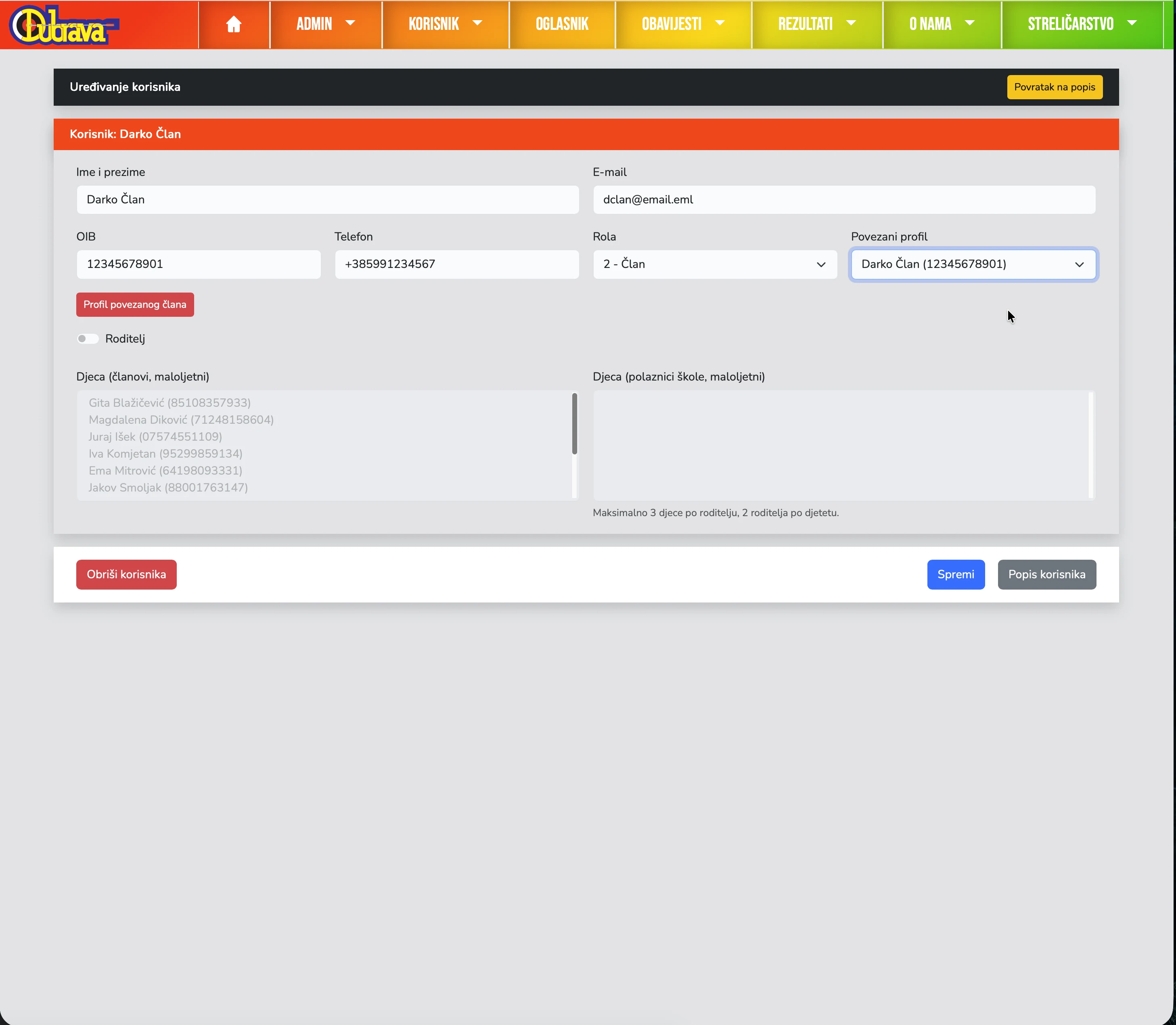 05. Admin povezuje člana sa korisnikom