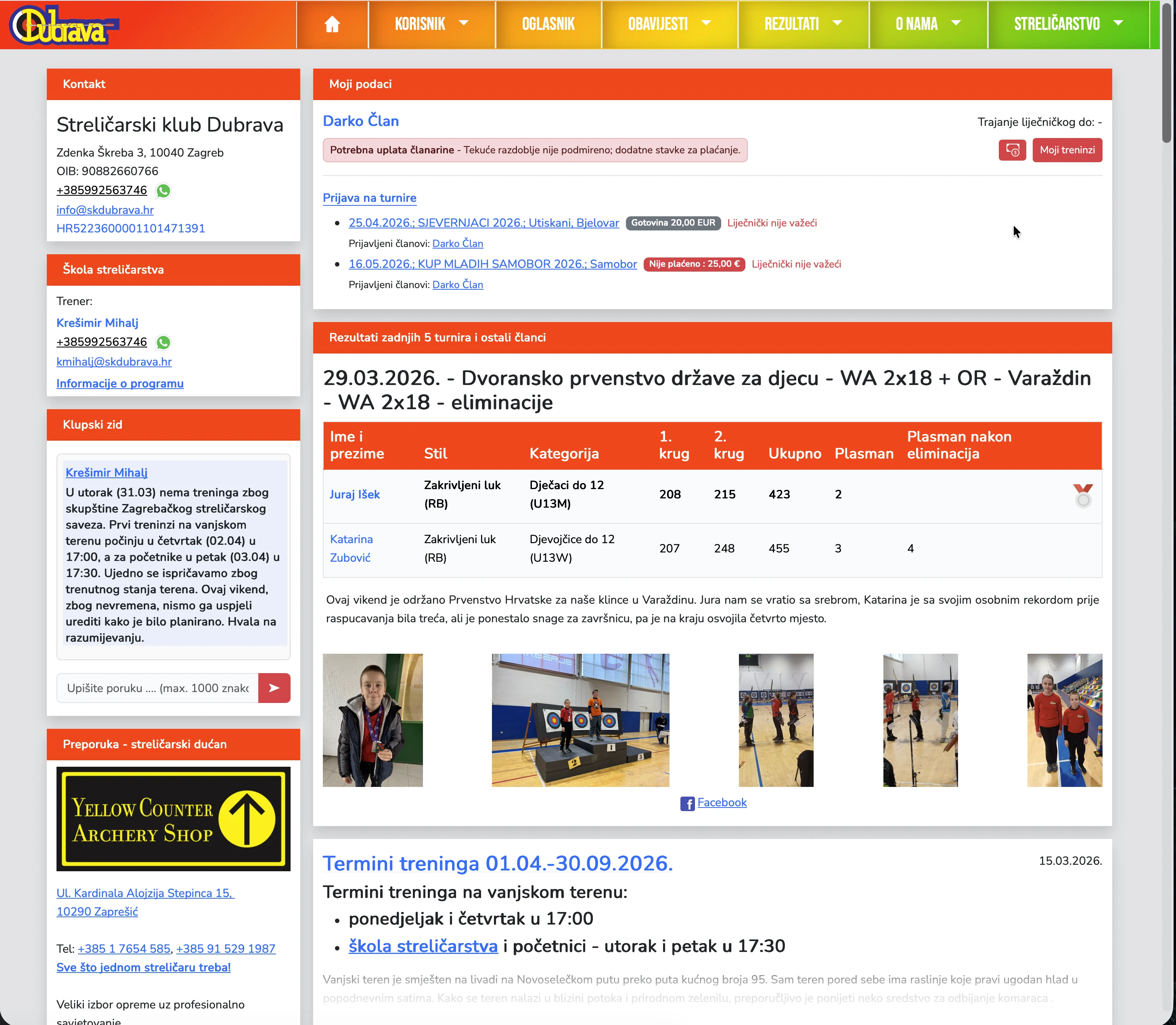 23. Naslovnica - članarina