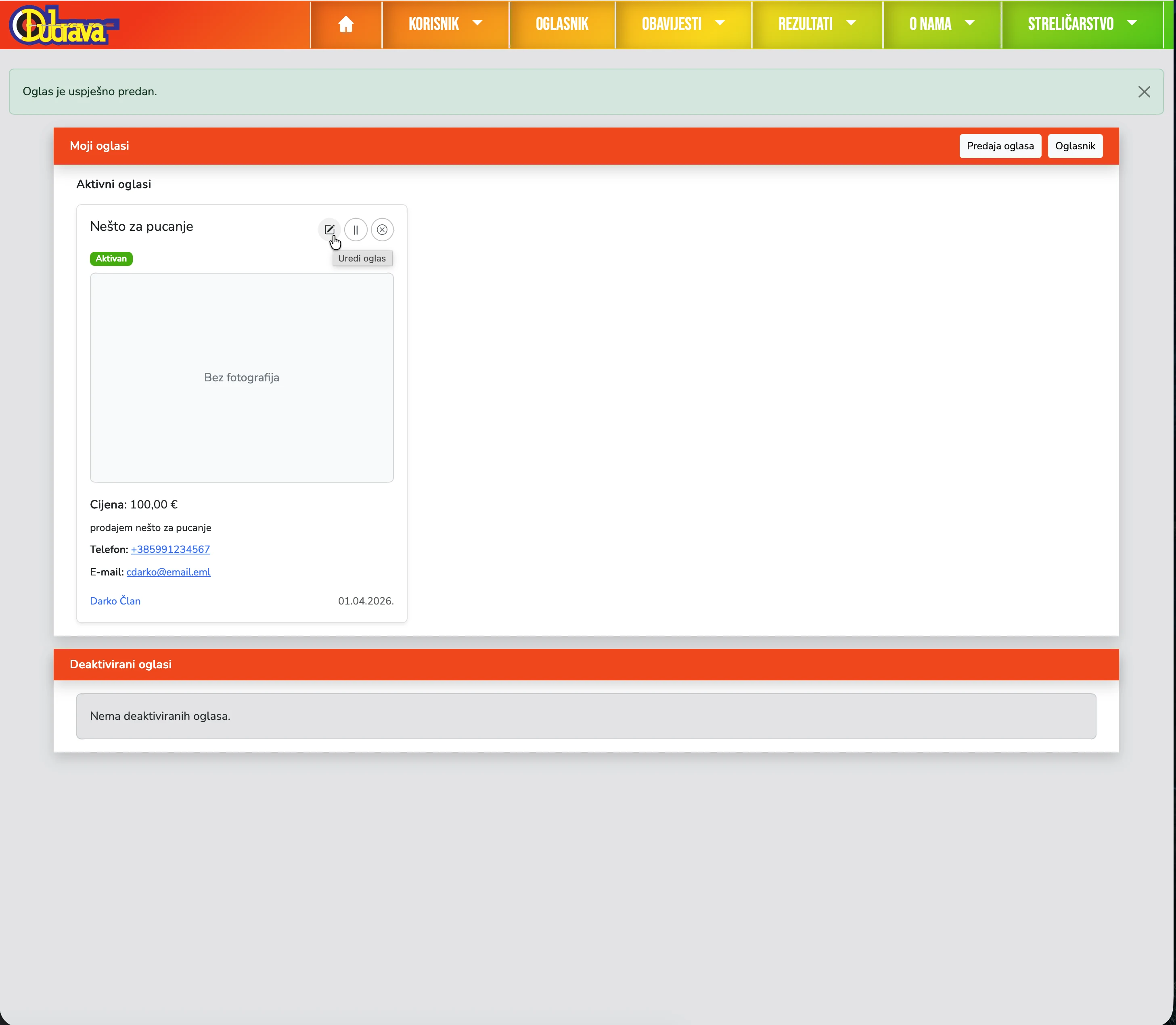 29. Radnje sa oglasom