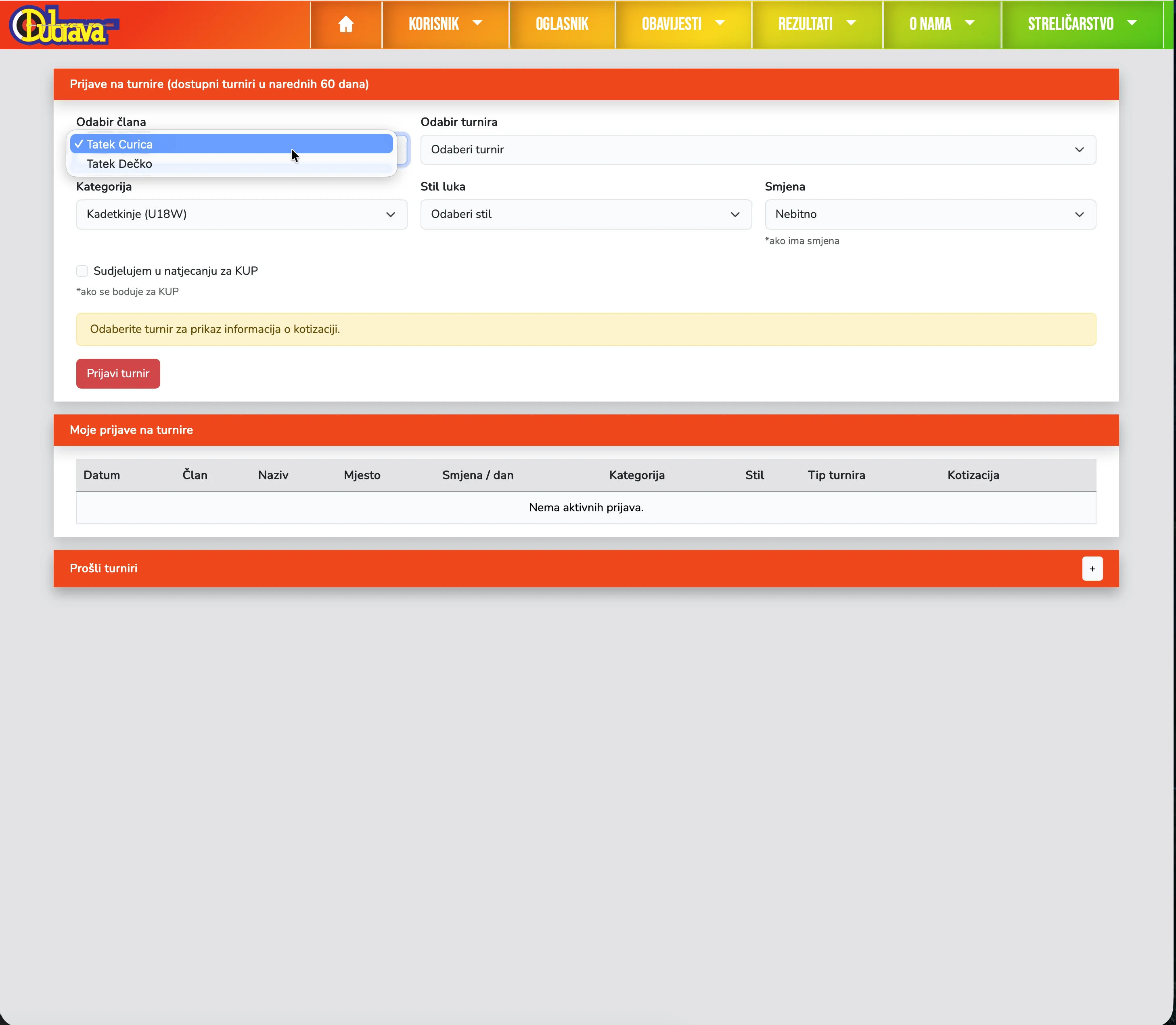 09. Prijava djeteta na turnir
