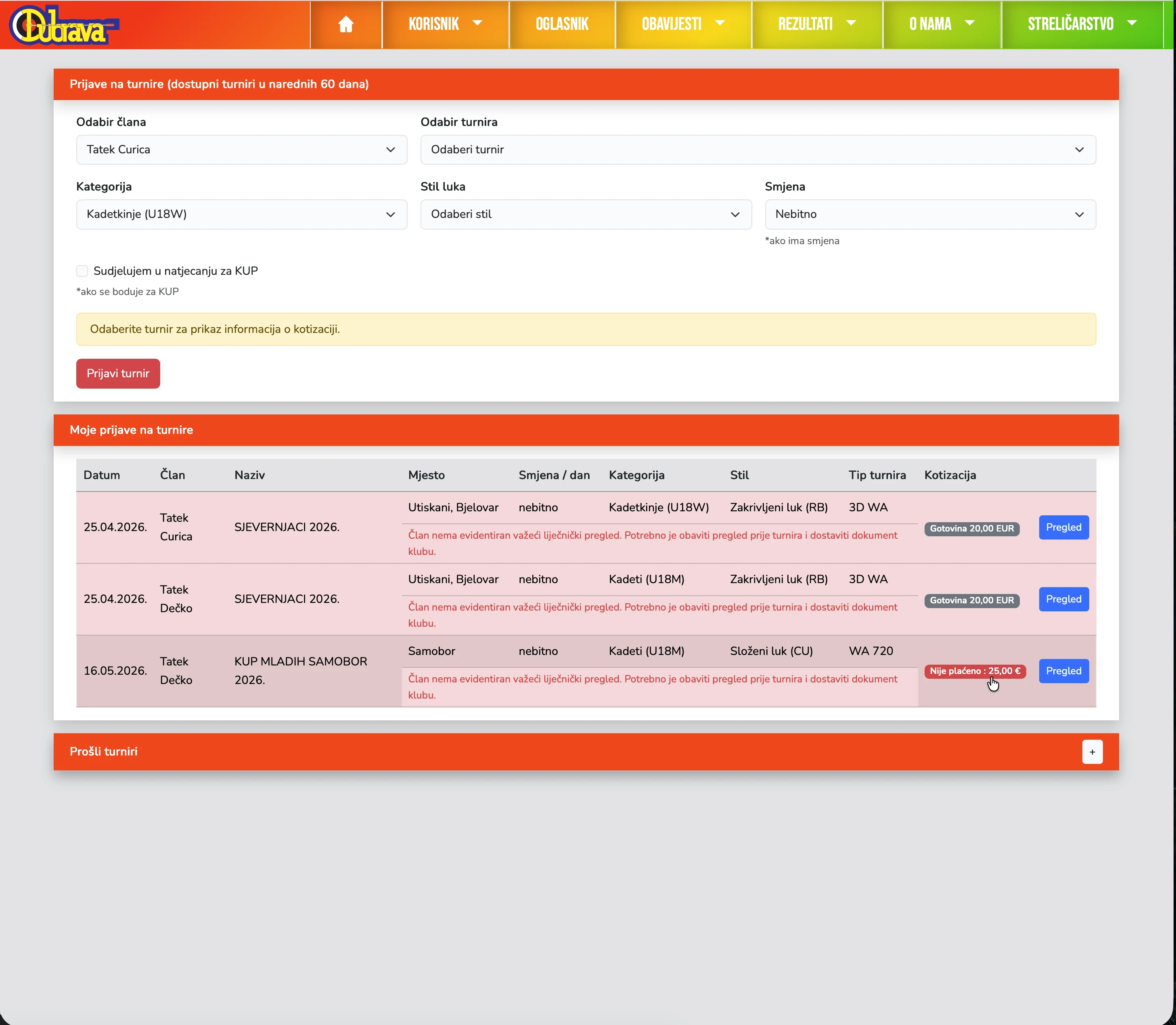 11. Pregled svih prijava