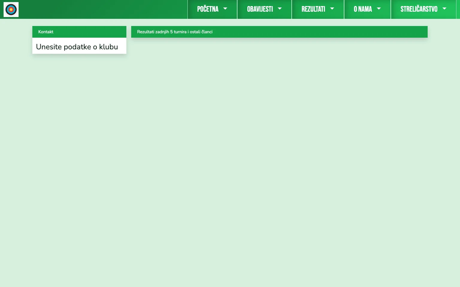 Početna nakon instalacije