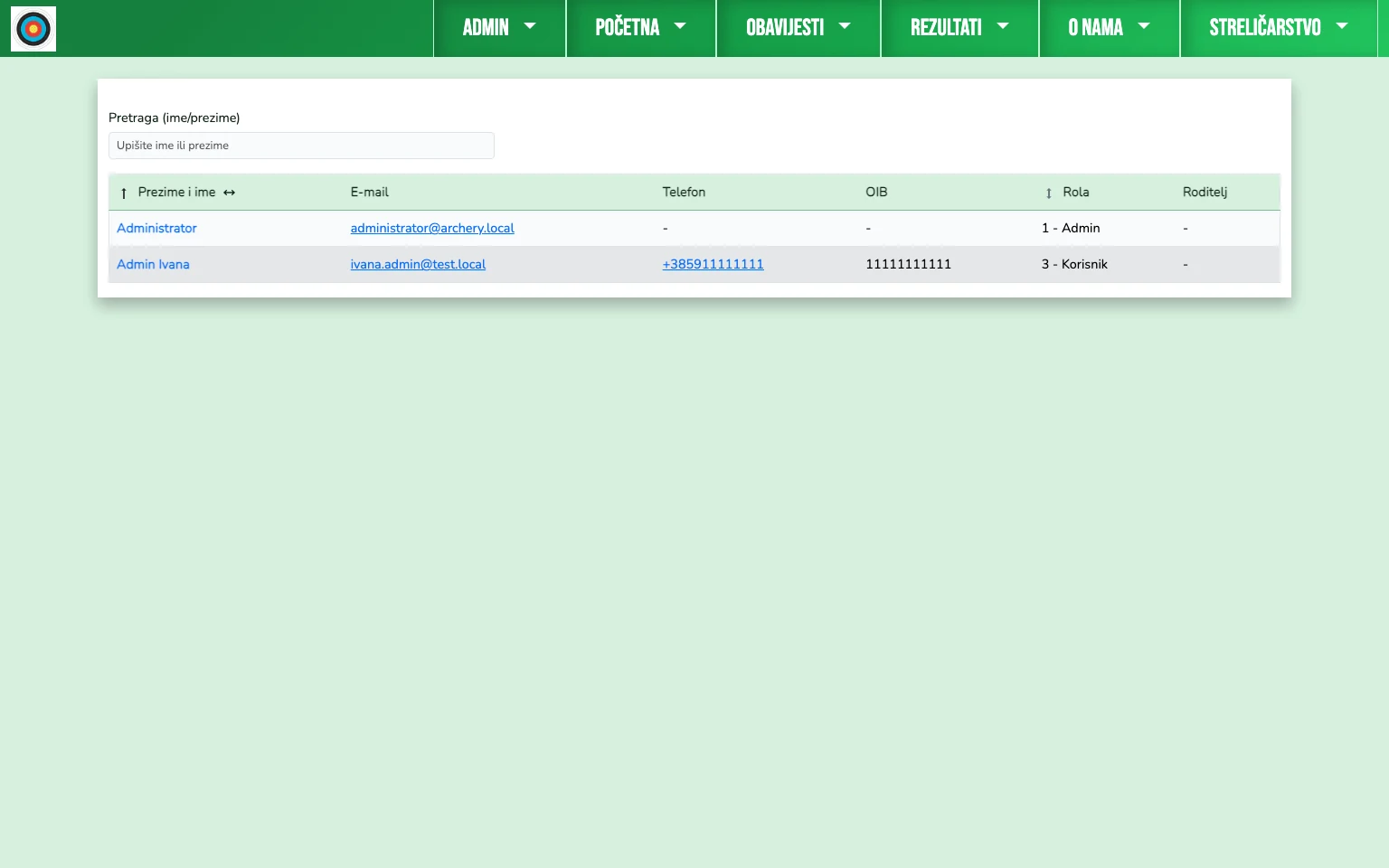 Bootstrap admin - korisnici